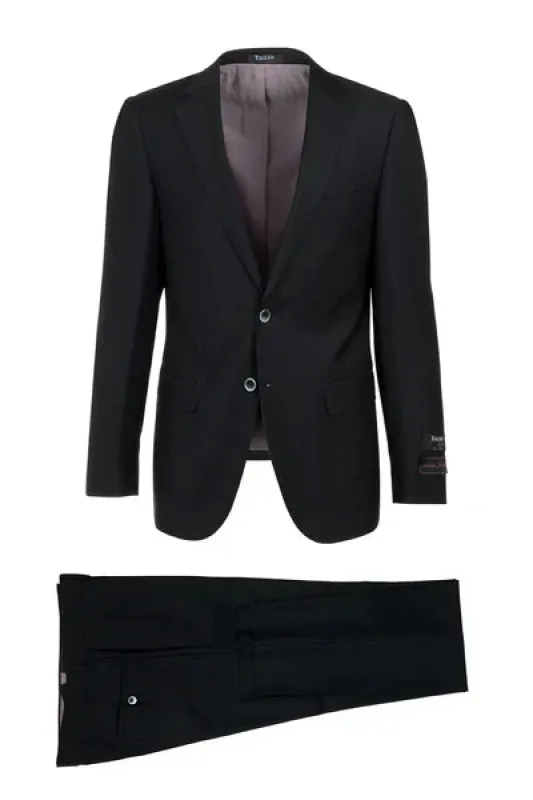 Porto Black, Slim Fit, Pure Wool Suit by Tiglio Luxe TIG1001 sold by Alberto Nardoni