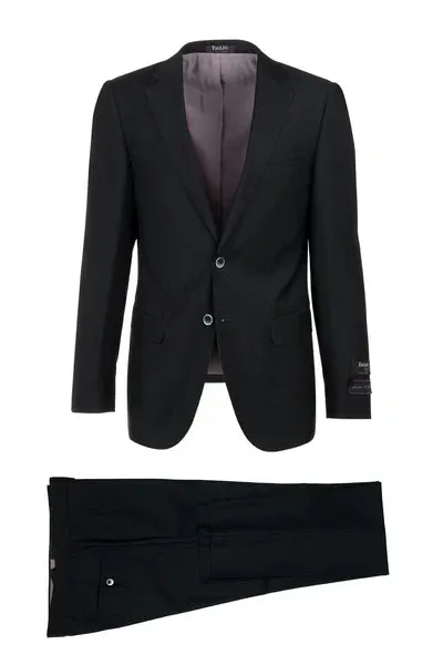Porto Black, Slim Fit, Pure Wool Suit by Tiglio Luxe TIG1001 sold by Alberto Nardoni