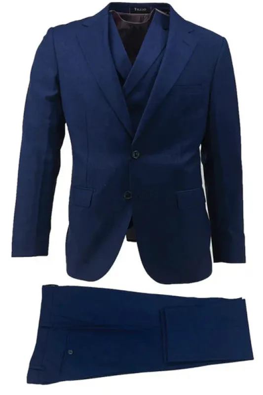 Porto Slim Fit, Pure Wool Suit & Vest by Tiglio Luxe TIG1036 sold by Alberto Nardoni