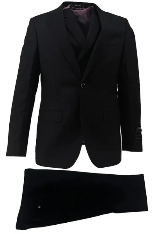 Porto Slim Fit, Pure Wool Suit & Vest by Tiglio Luxe TIG1001 sold by Alberto Nardoni