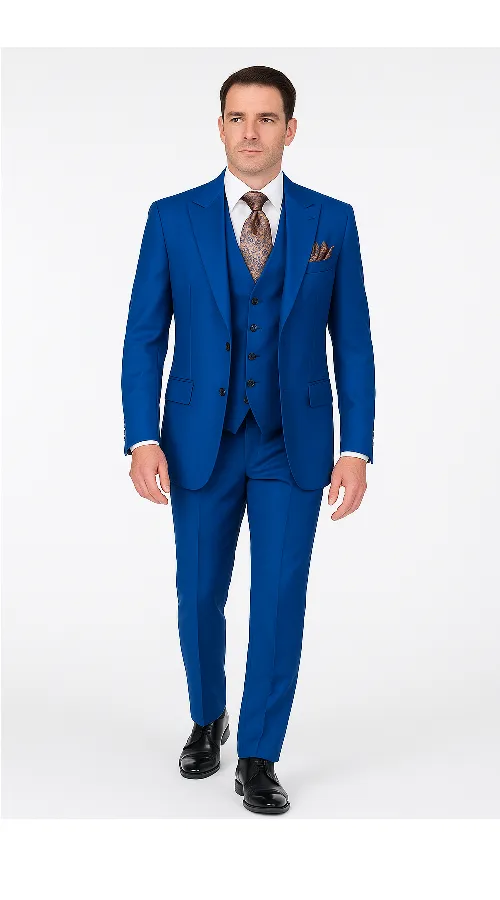 Royal Blue 3-Piece Suit - Rossi Man ELI RM110 Slim Fit Mens Formalwear sold by Alberto Nardoni product image thumbnail 5