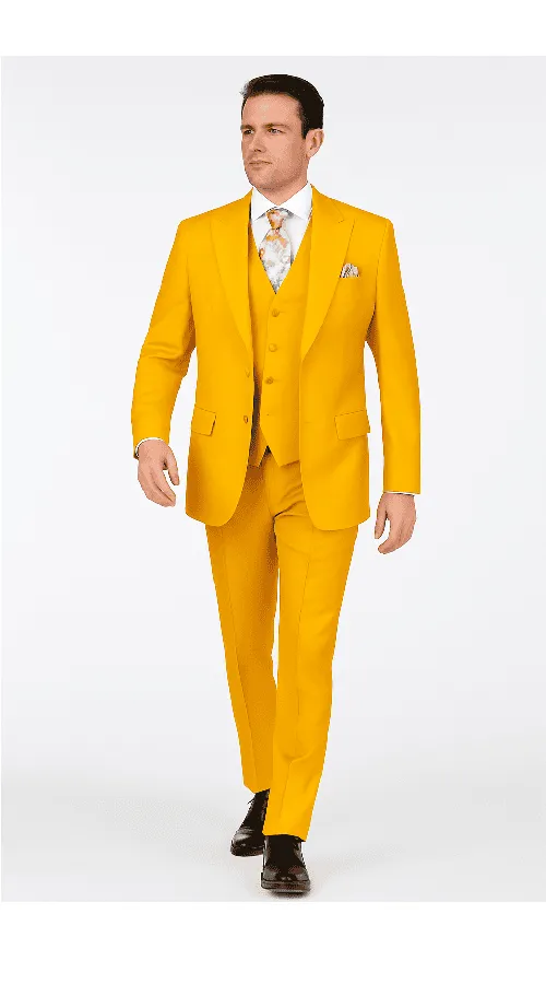Rossi Man ELI RM103 - Modern Fit 3-Piece Mens Suit in Bold Yellow sold by Alberto Nardoni product image thumbnail 5