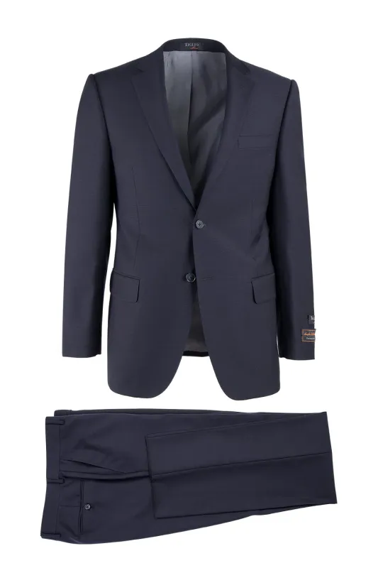 Novello Navy, Modern Fit, Pure Wool Suit by Tiglio Luxe sold by Alberto Nardoni