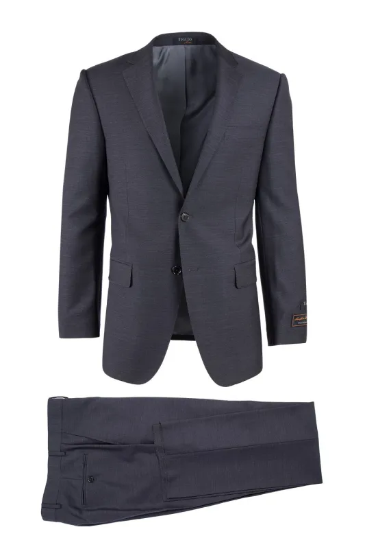 Novello Charcoal Gray, Modern Fit, Pure Wool Suit by Tiglio Luxe sold by Alberto Nardoni
