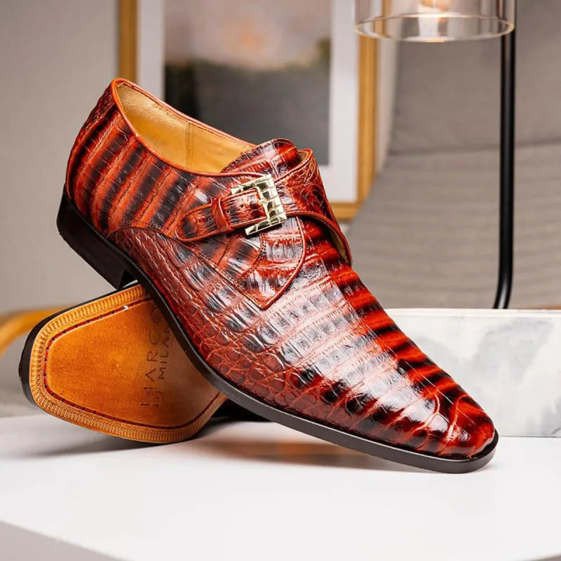 Marco Di Milano Mens Cognac Caiman Gator Dress Shoes Rovigo sold by Alberto Nardoni
