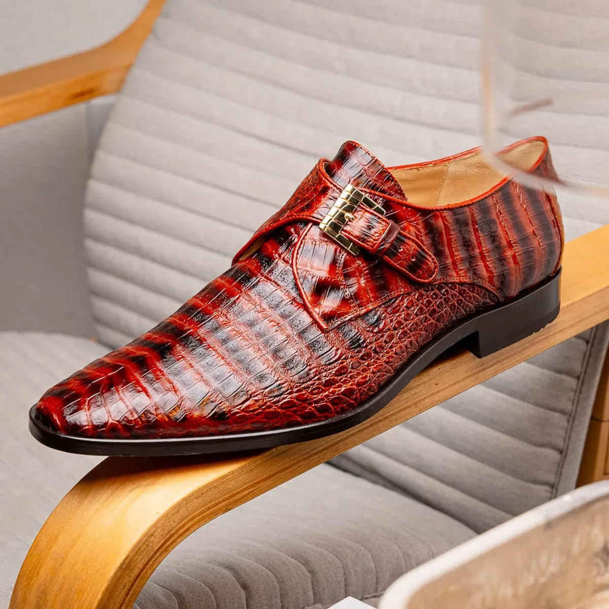 Marco Di Milano Mens Cognac Caiman Gator Dress Shoes Rovigo sold by Alberto Nardoni product image thumbnail 2
