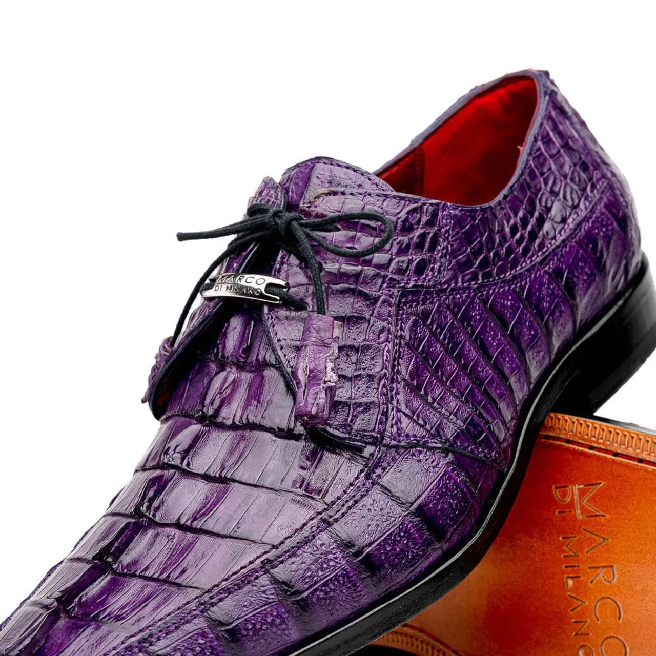 Marco Di Milano Cancun Purple Caiman Crocodile Derby sold by Alberto Nardoni product image thumbnail 3