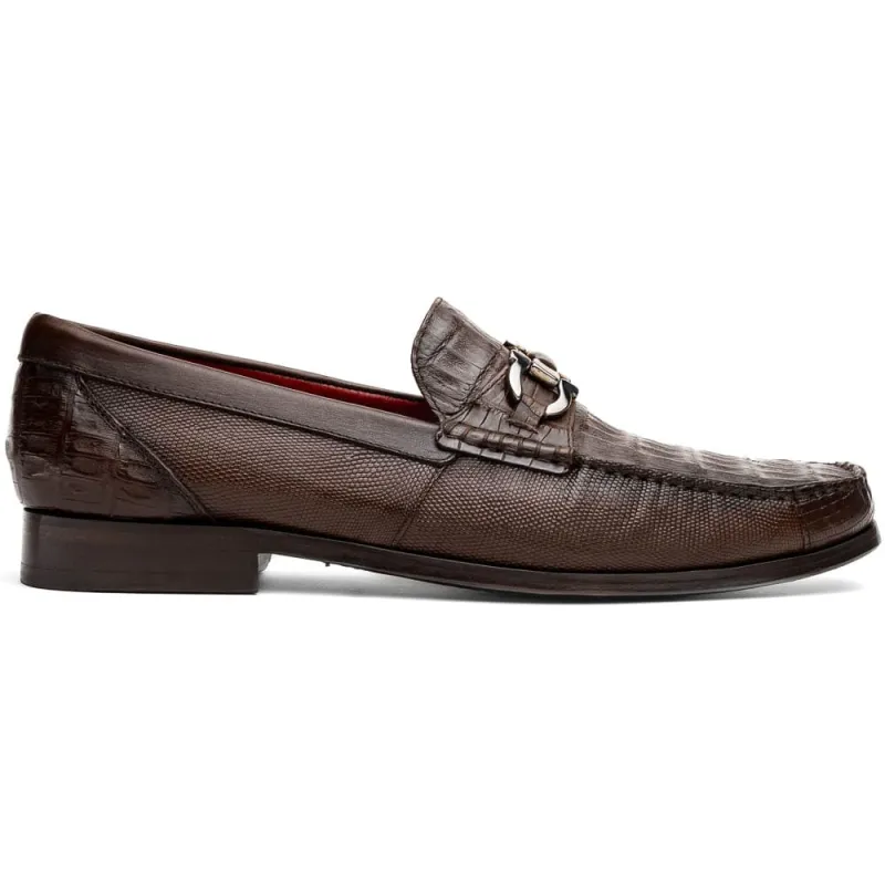 Marco Di Milano Adro Brown Caiman Crocodile/Lizard Bit Loafers sold by Alberto Nardoni