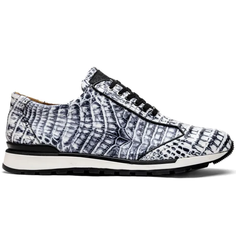 Marco Di Milano Alonzo Newspaper Genuine Caiman Crocodile Casual Sneakers sold by Alberto Nardoni