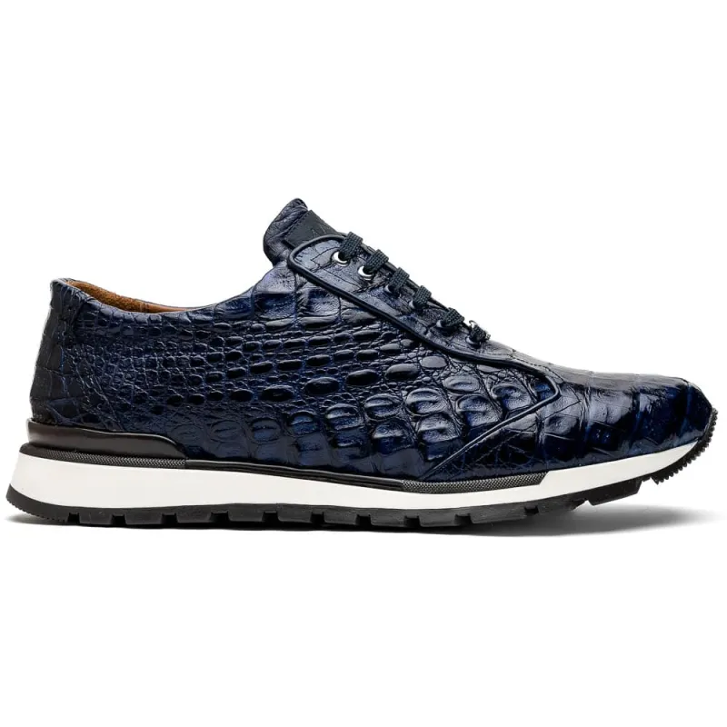 Marco Di Milano Alonzo Navy Genuine Caiman Crocodile Casual Sneakers sold by Alberto Nardoni