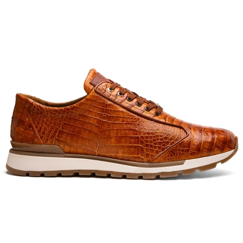 Marco Di Milano Alonzo Cognac Genuine Caiman Crocodile Casual Sneakers sold by Alberto Nardoni