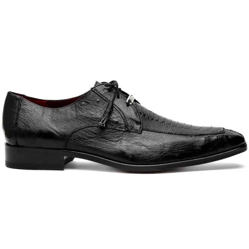 Marco Di Milano Andretti Black Ostrich Leg Shoes sold by Alberto Nardoni