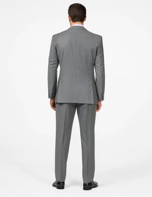 Mens Vested Slim Fit Wool Feel Suit in Medium Grey sold by Alberto Nardoni