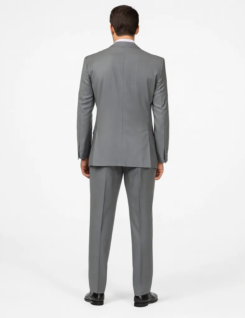 Mens Vested Slim Fit Wool Feel Suit in Medium Grey sold by Alberto Nardoni