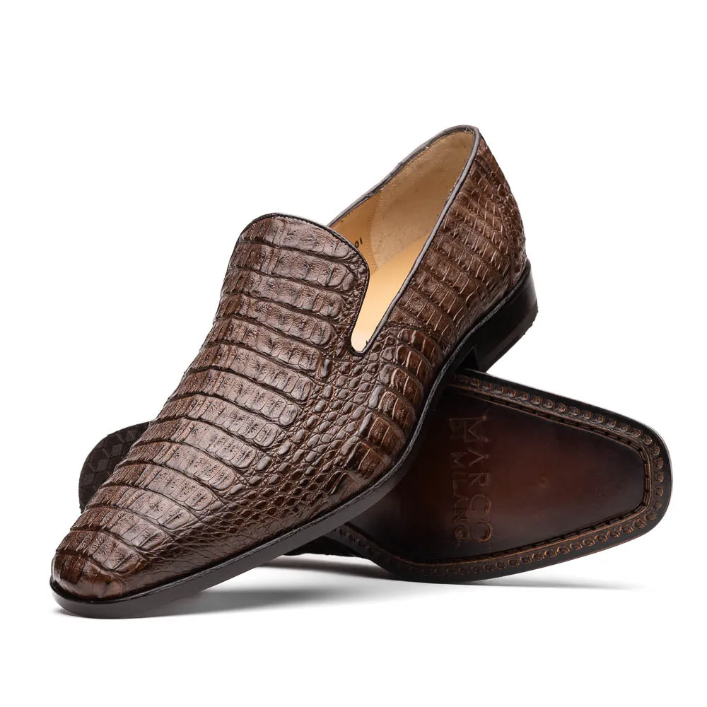 Marco Di Milano Trento Brown Men's Shoes Caiman Crocodile Slip-on Loafers sold by Alberto Nardoni product image thumbnail 2