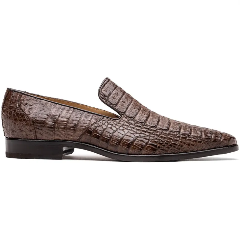 Marco Di Milano Trento Brown Men's Shoes Caiman Crocodile Slip-on Loafers sold by Alberto Nardoni