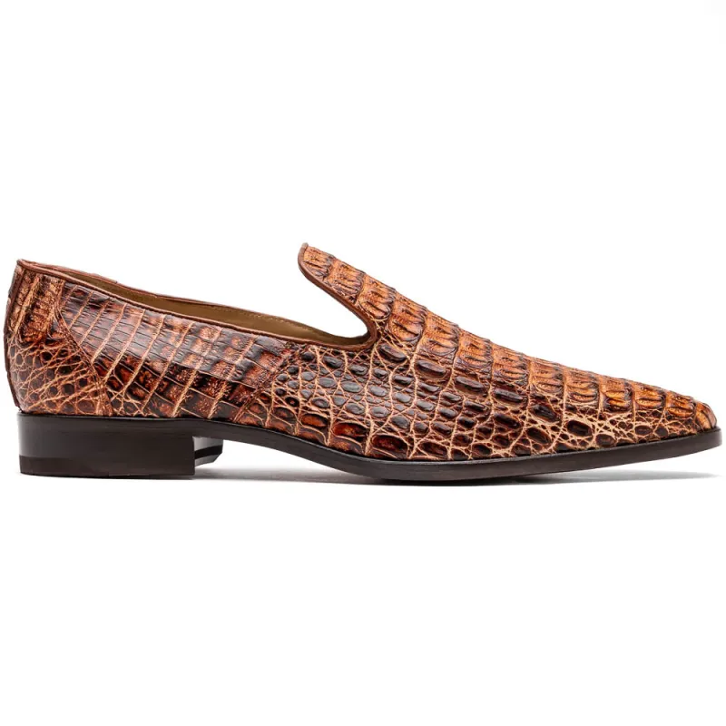 Marco Di Milano Trento Cognac Men's Shoes Caiman Crocodile Slip-on Loafers sold by Alberto Nardoni