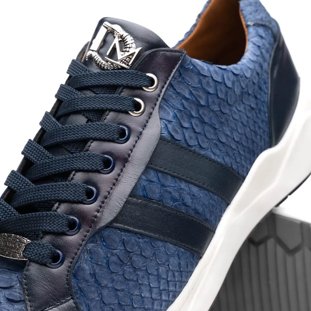 Marco Di Milano Verona Navy Python & Calfskin Sneakers sold by Alberto Nardoni product image thumbnail 3