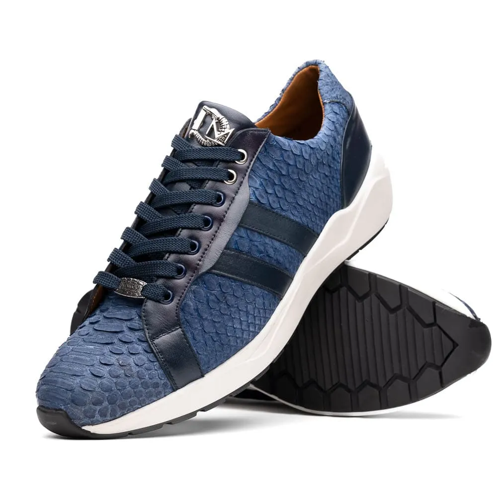Marco Di Milano Verona Navy Python & Calfskin Sneakers sold by Alberto Nardoni product image thumbnail 2