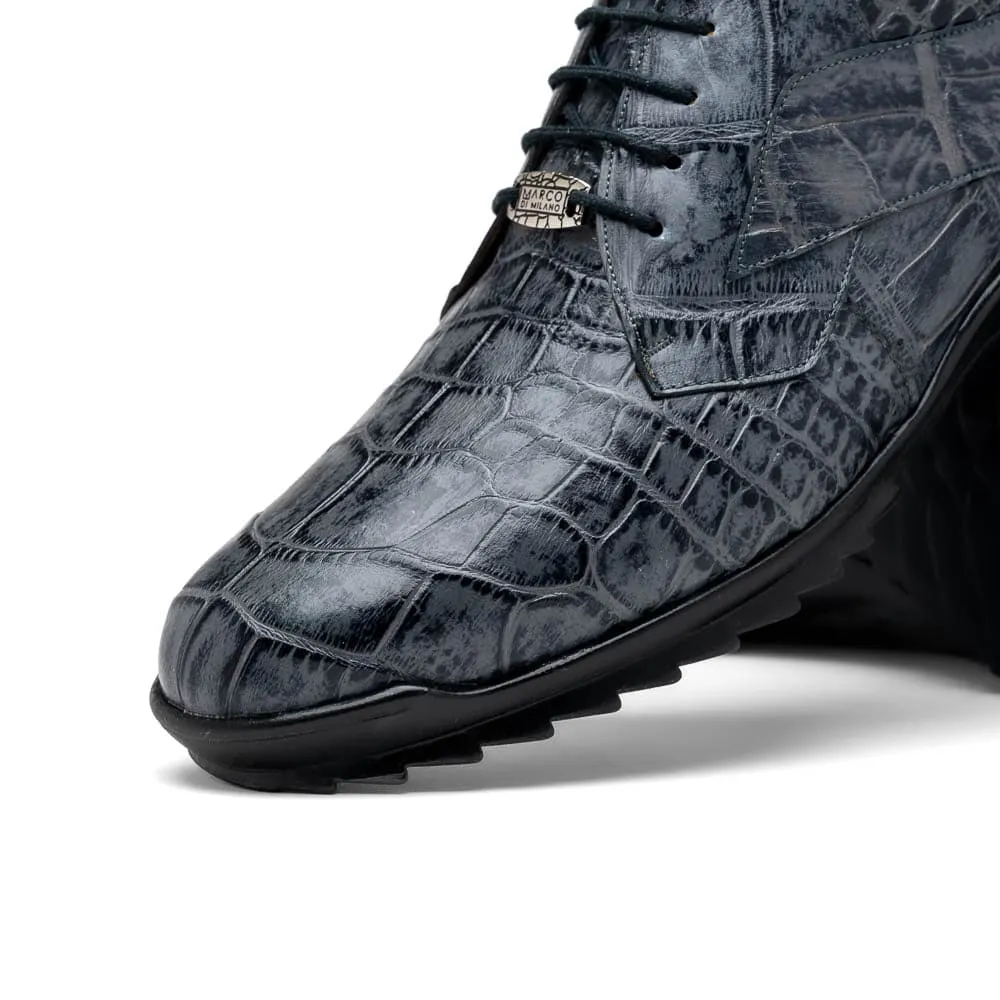 Marco Di Milano Vulcan Rustic Grey Alligator Sneakers sold by Alberto Nardoni product image thumbnail 3