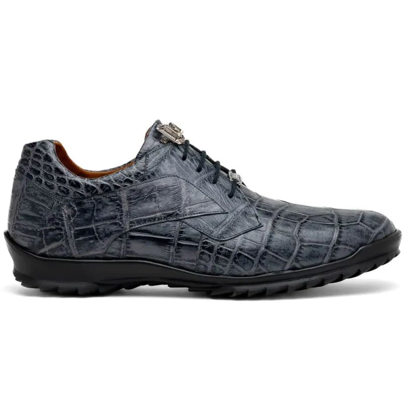 Marco Di Milano Vulcan Rustic Grey Alligator Sneakers sold by Alberto Nardoni