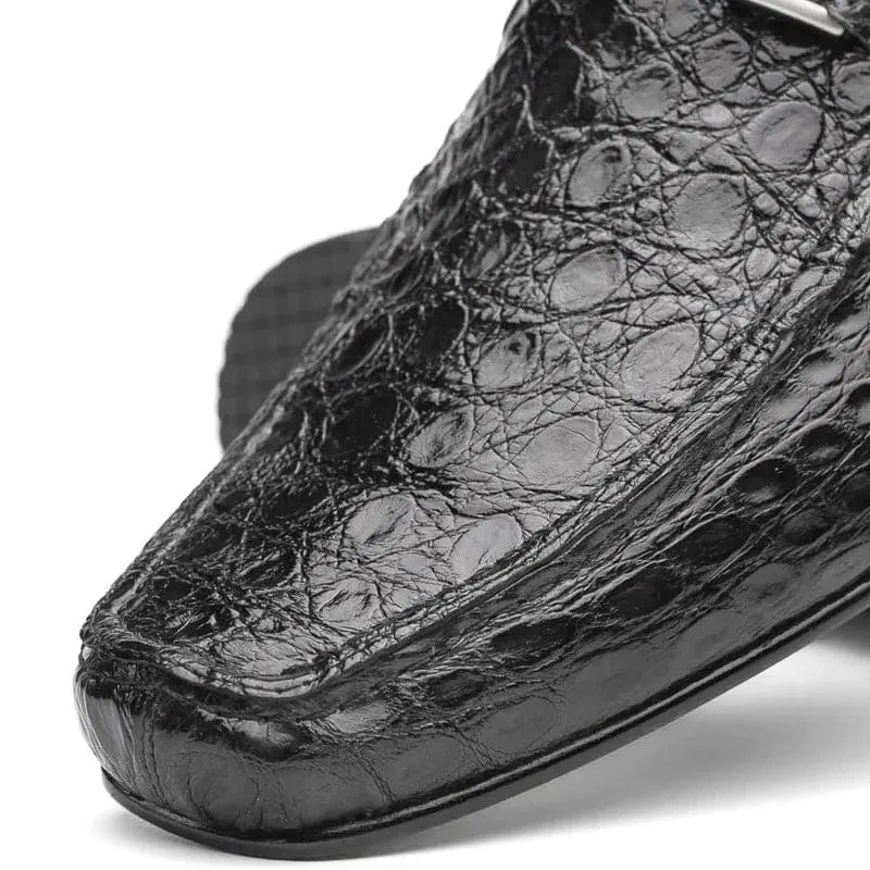 Marco Di Milano Fabro Men's Shoes Gray Exotic Crocodile Shoe Horsebit Loafers sold by Alberto Nardoni product image thumbnail 3