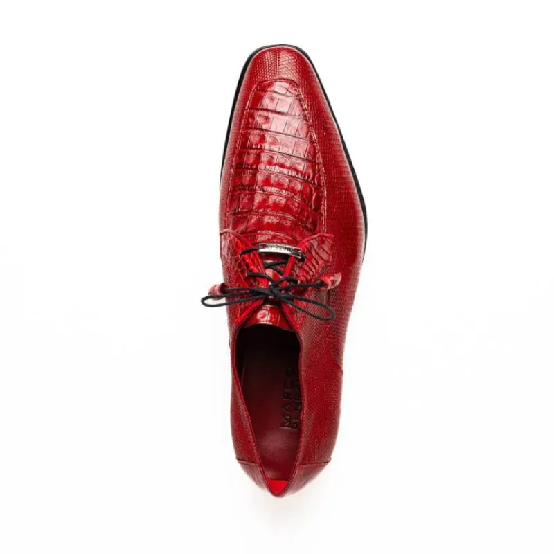 Marco Di Milano Merida Red Oxfords Lizard & Caiman Crocodile Shoes sold by Alberto Nardoni