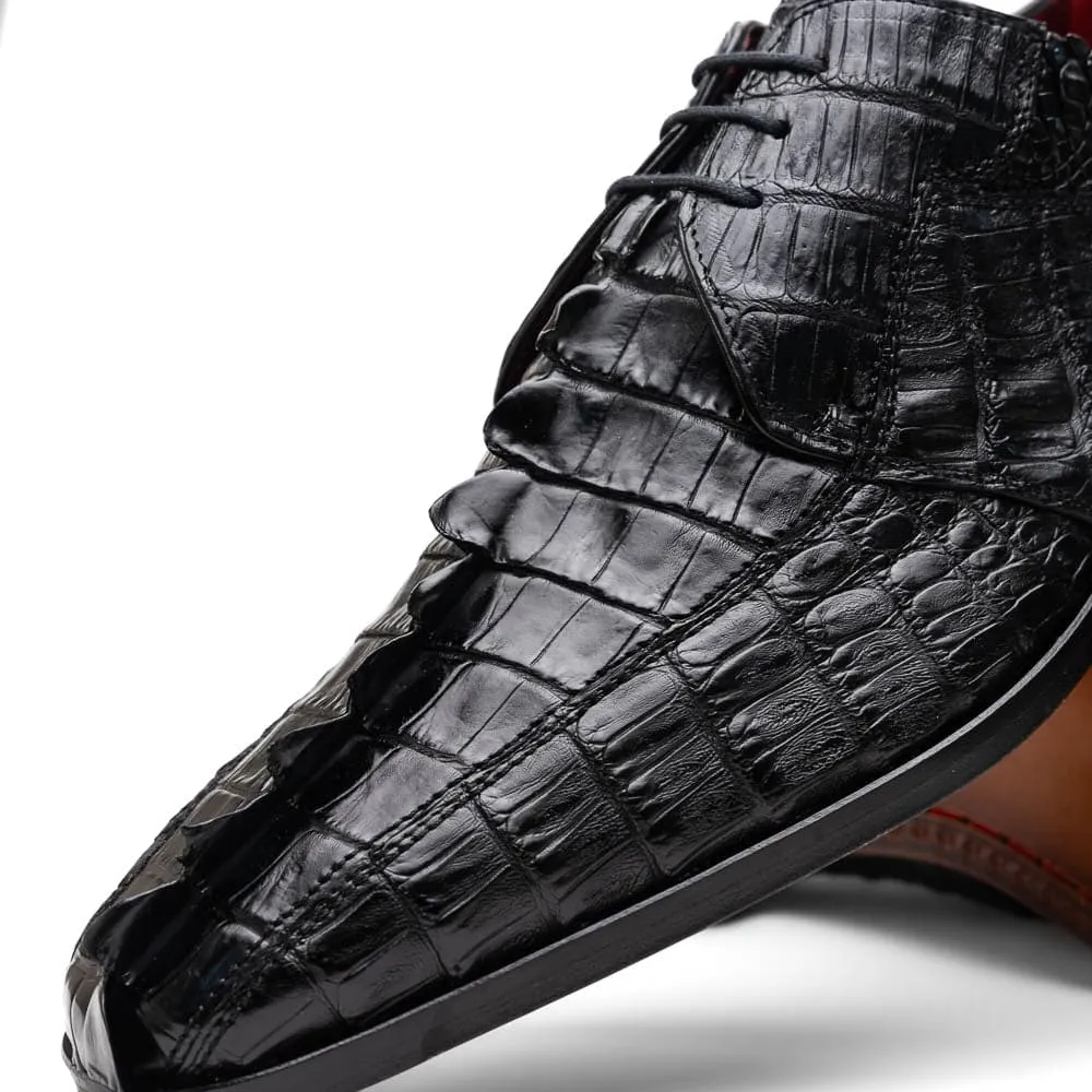 Marco Di Milano Cancun Black Caiman Crocodile Derby sold by Alberto Nardoni product image thumbnail 3