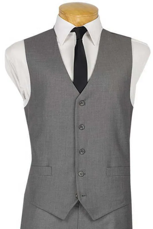 Mens Classic 5 Button Suit Vest in Grey sold by Alberto Nardoni