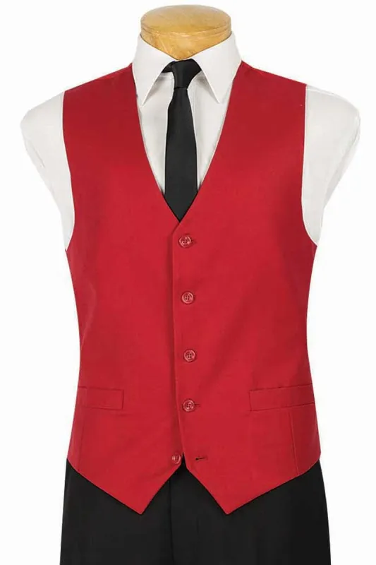 Mens Classic 5 Button Suit Vest in Red sold by Alberto Nardoni