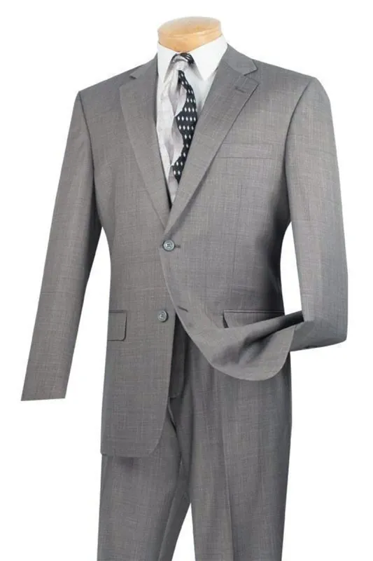Mens 2 Button Modern Fit Texured Weave Suit in Grey sold by Alberto Nardoni