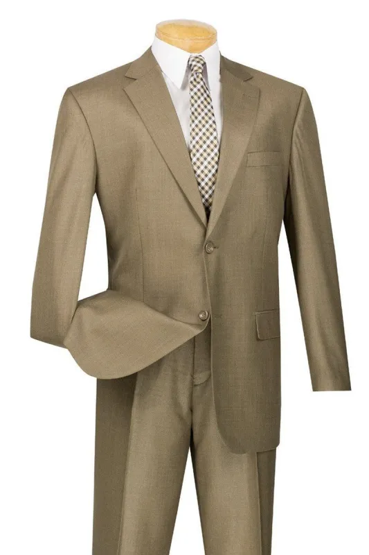Mens 2 Button Modern Fit Texured Weave Suit in Taupe sold by Alberto Nardoni
