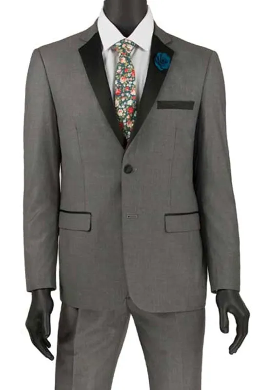 Mens Ultra Slim Fit Tuxedo in Grey sold by Alberto Nardoni