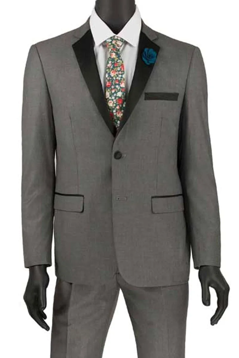 Mens Ultra Slim Fit Tuxedo in Grey sold by Alberto Nardoni