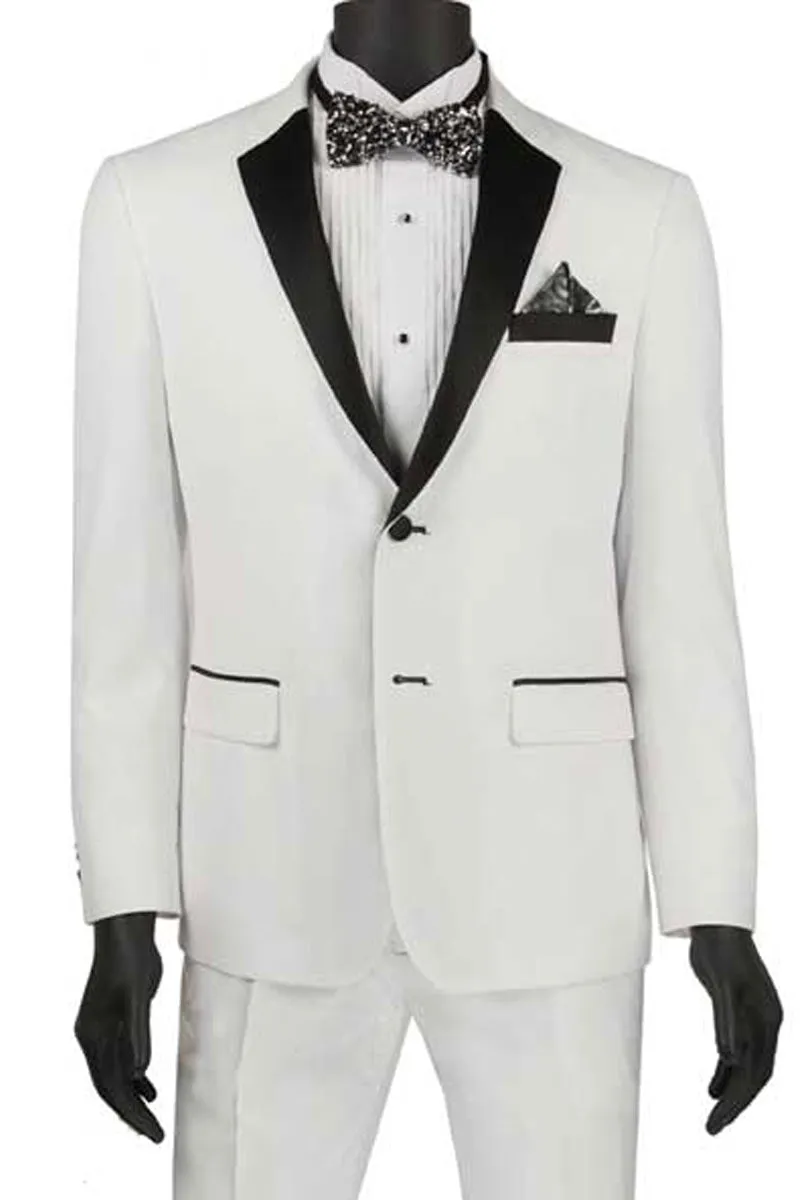 Mens Ultra Slim Fit Tuxedo in White sold by Alberto Nardoni