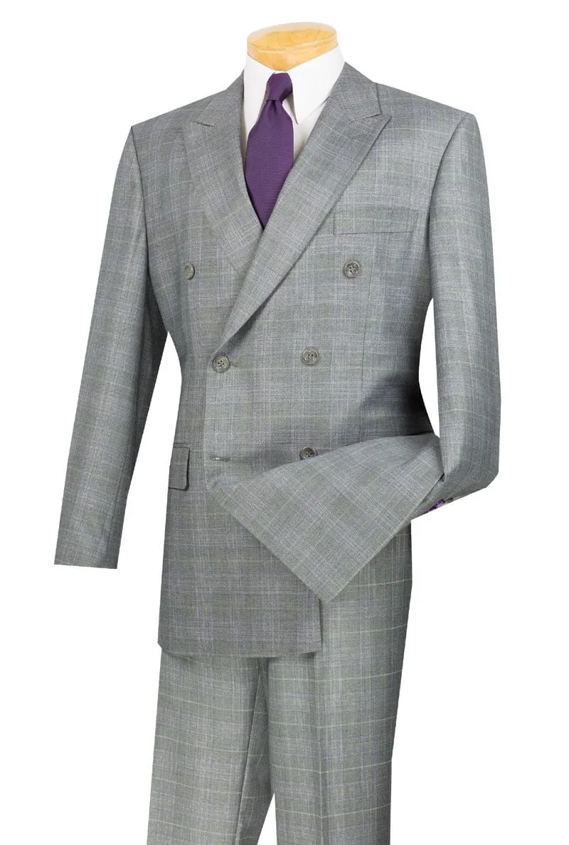 Vinci Men's 2-Piece Double Breasted Glen Plaid Suit sold by Alberto Nardoni product image thumbnail 3