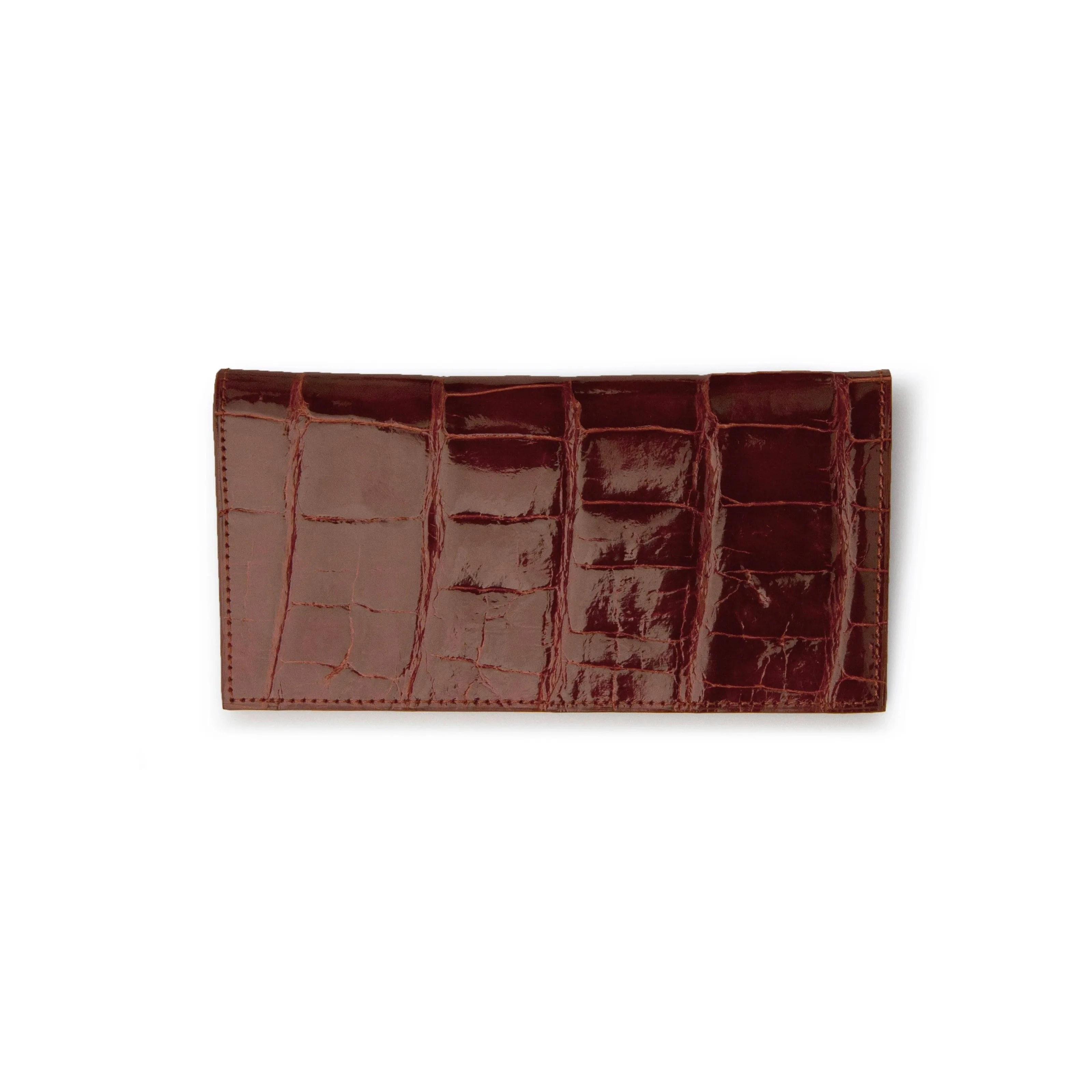 Alligator Checkbook Holder in Cognac sold by Alberto Nardoni product image thumbnail 3