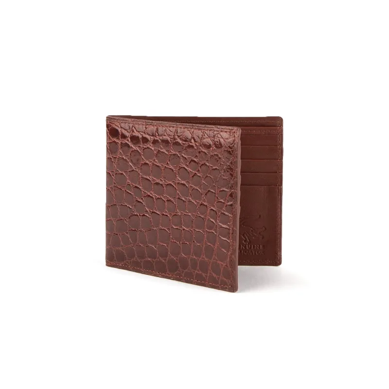 Mens Alligator Billfold Wallet in Cognac sold by Alberto Nardoni