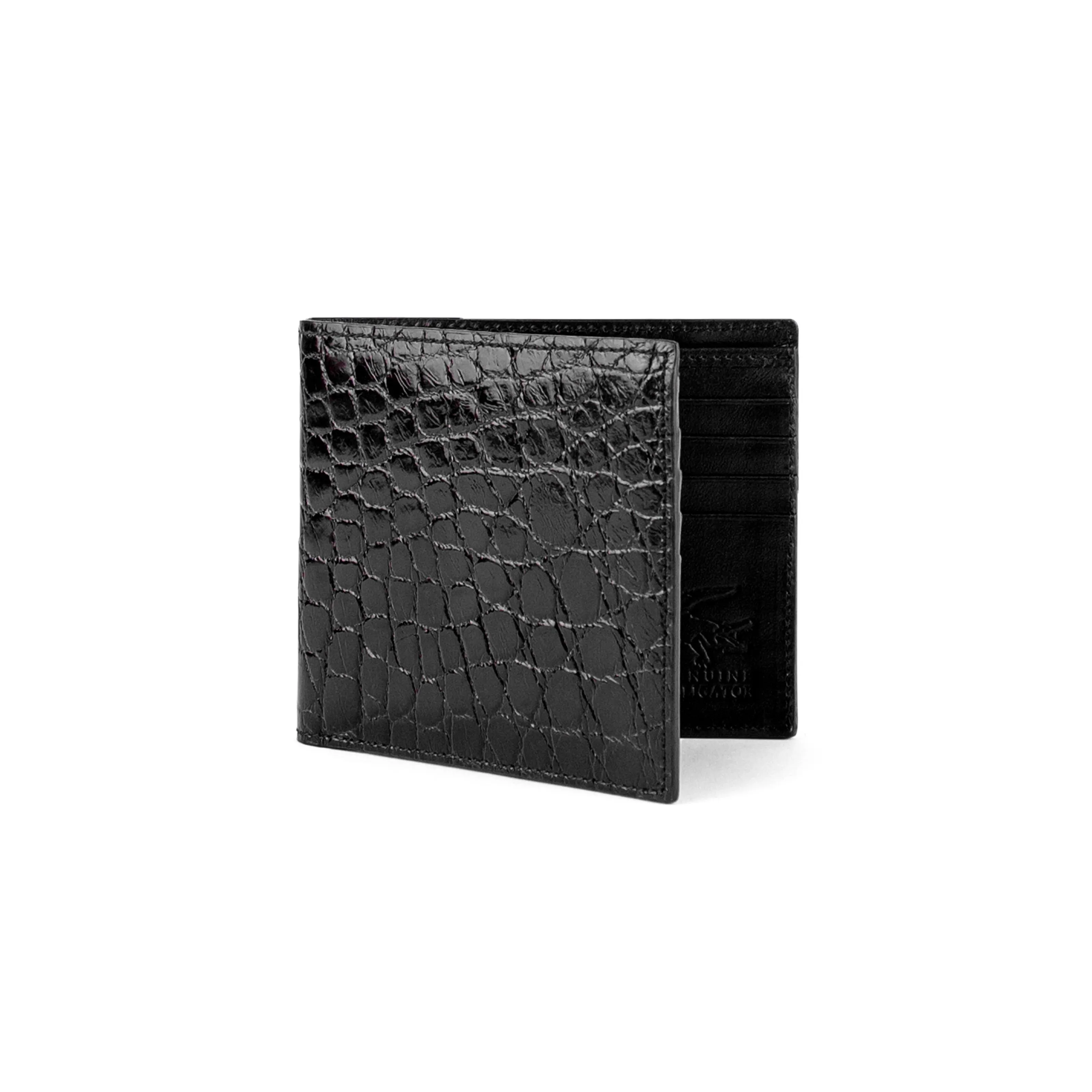 Mens Alligator Billfold Wallet in Black sold by Alberto Nardoni