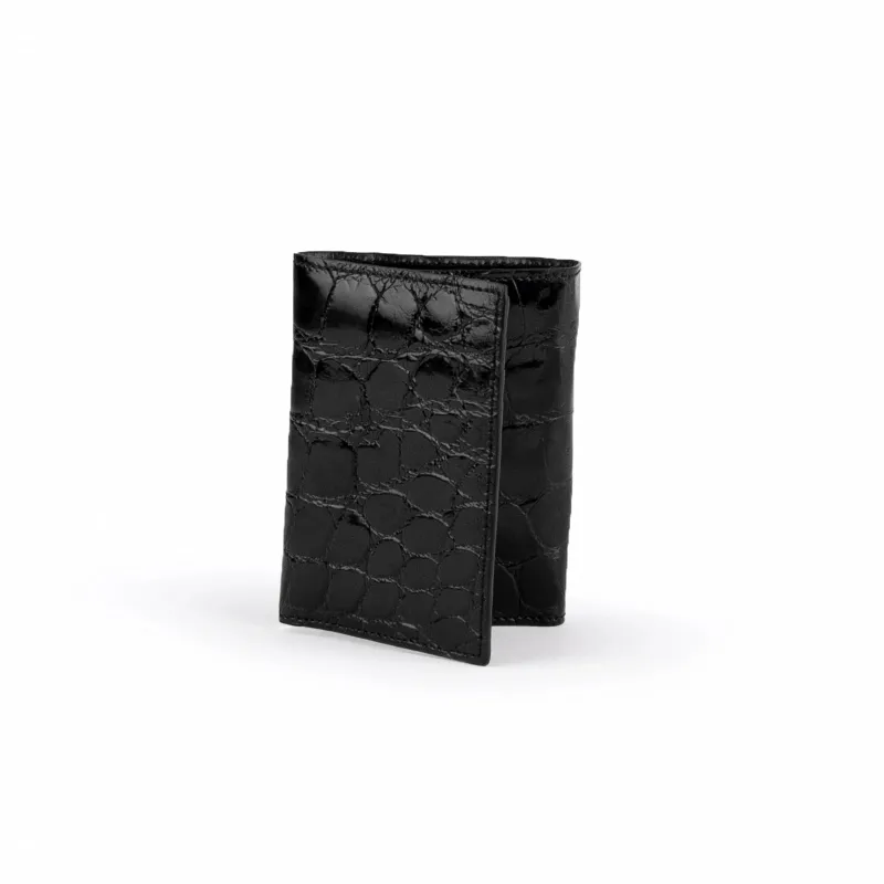 Mens Alligator Trifold Wallet in Black sold by Alberto Nardoni