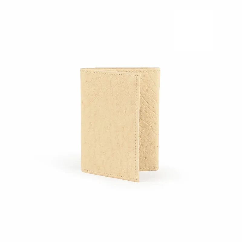 Mens Smooth Ostrich Trifold Wallet in White sold by Alberto Nardoni
