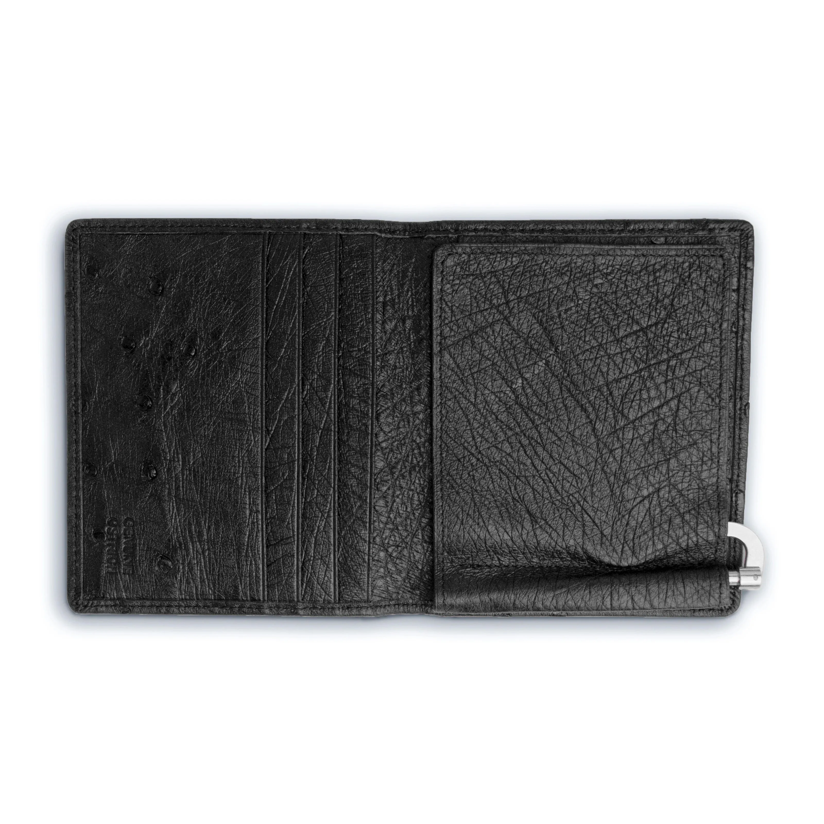 Mens Full Ostrich Quill Money Clip Wallet in Black sold by Alberto Nardoni product image thumbnail 2