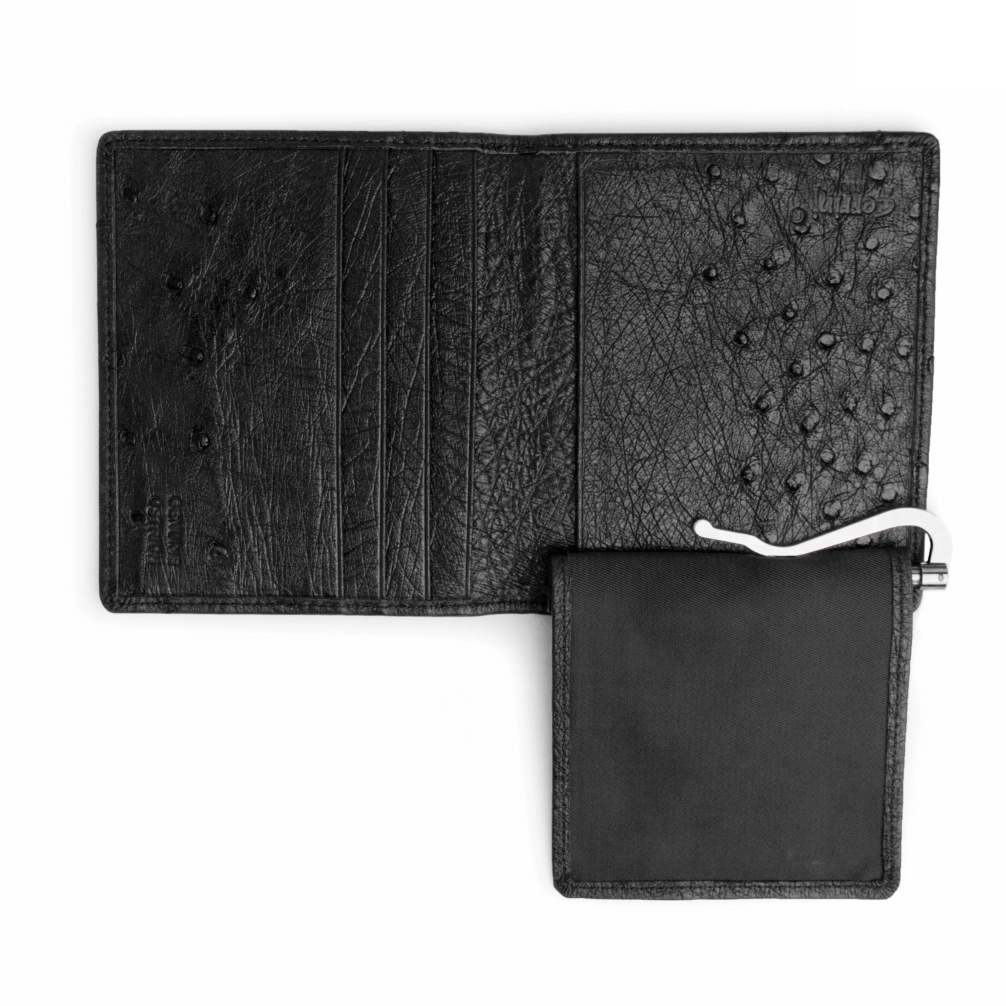 Mens Full Ostrich Quill Money Clip Wallet in Black sold by Alberto Nardoni product image thumbnail 3