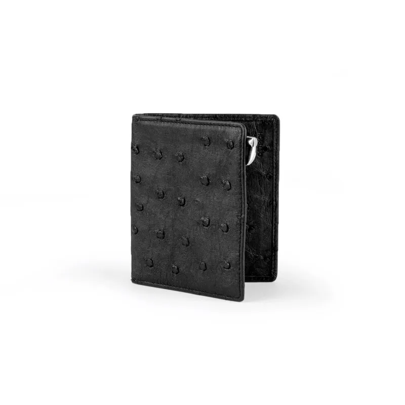 Mens Full Ostrich Quill Money Clip Wallet in Black sold by Alberto Nardoni
