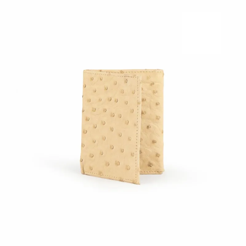 Mens Full Ostrich Quill Trifold Wallet in White sold by Alberto Nardoni