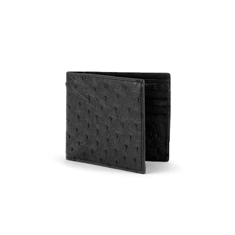 Mens Full Ostrich Quill Billfold Wallet in Black sold by Alberto Nardoni