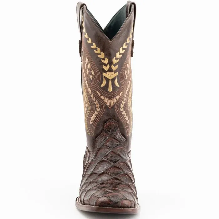 Ferinni Boot - Mens Dress Cowboy Boot - Ferrini Bronco Men's Print Pirarucu Fish Boots Handcrafted Chocolate in Chocolate sold by Alberto Nardoni product image thumbnail 3