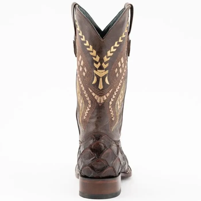 Ferinni Boot - Mens Dress Cowboy Boot - Ferrini Bronco Men's Print Pirarucu Fish Boots Handcrafted Chocolate in Chocolate sold by Alberto Nardoni product image thumbnail 5