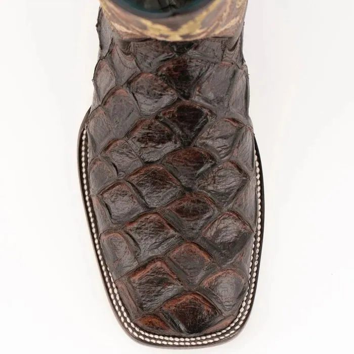 Ferinni Boot - Mens Dress Cowboy Boot - Ferrini Bronco Men's Print Pirarucu Fish Boots Handcrafted Chocolate in Chocolate sold by Alberto Nardoni product image thumbnail 2