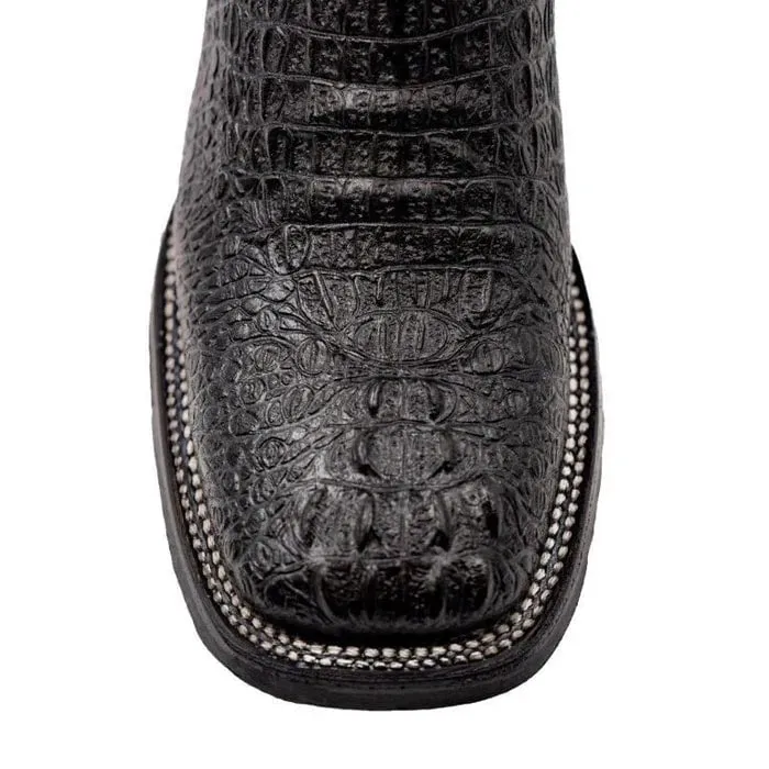 Ferinni Boot - Mens Dress Cowboy Boot - Ferrini Stampede Men's Print Crocodile Boots Handcrafted Black in Black sold by Alberto Nardoni product image thumbnail 2